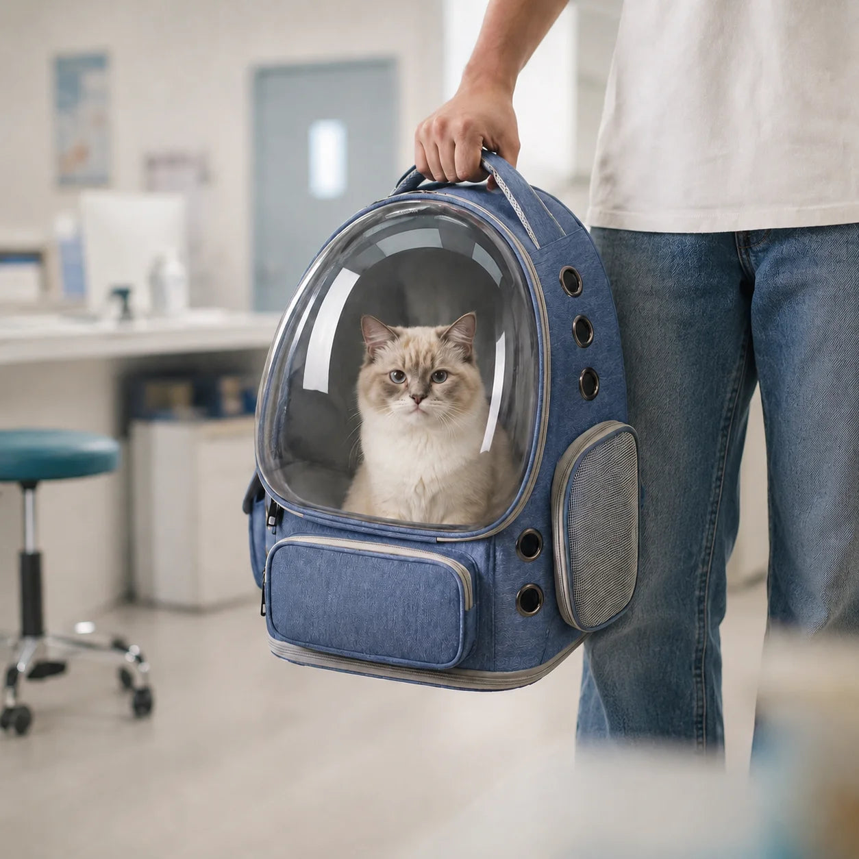 XMSJ Transparent Pet Backpack Carrier For Small Cats And Dogs