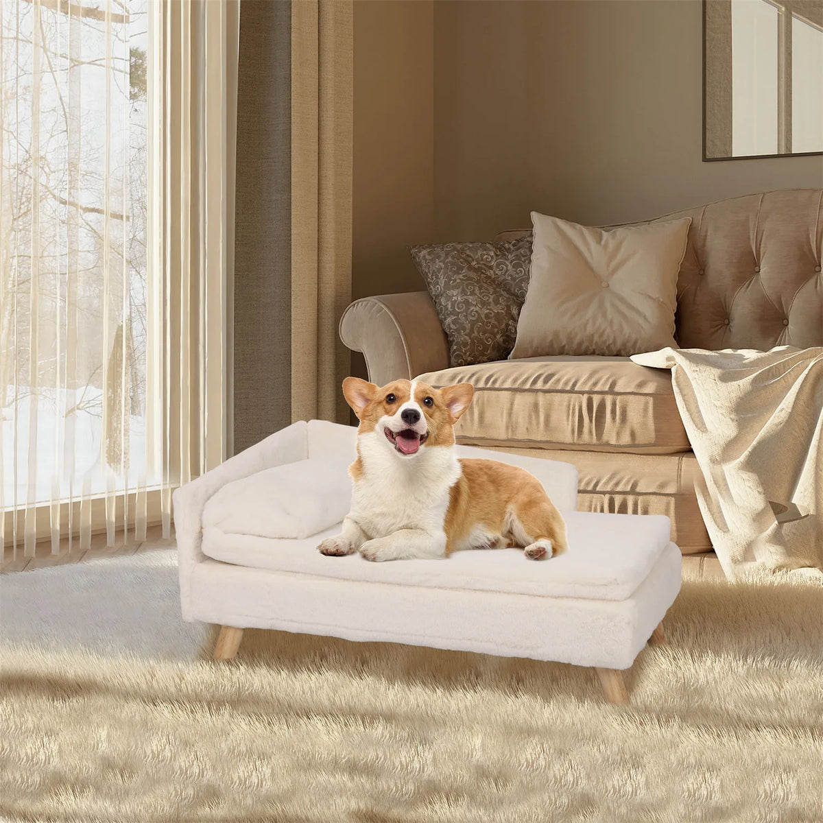 BINGOPAW Elevated Pet Bed With Waterproof Cushion And Sturdy Legs