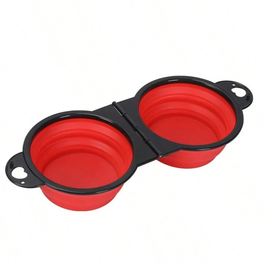 Zhuoji 2-in-1 Foldable Dual Pet Bowl For Dogs And Cats