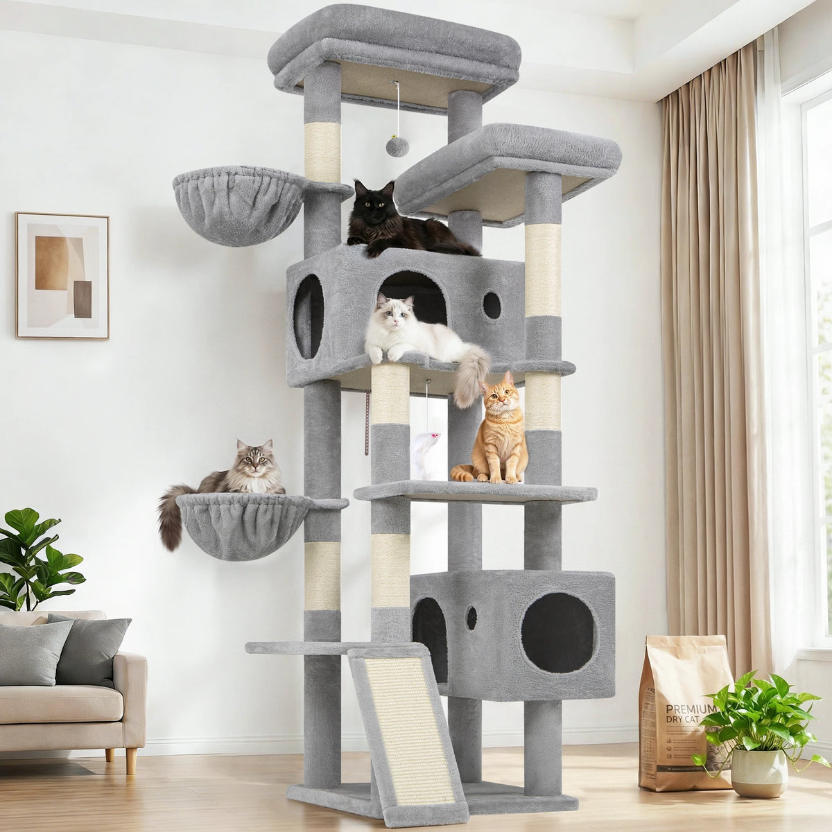 GLOBLAZER Multilevel Cat Tree With Condos And Hammocks