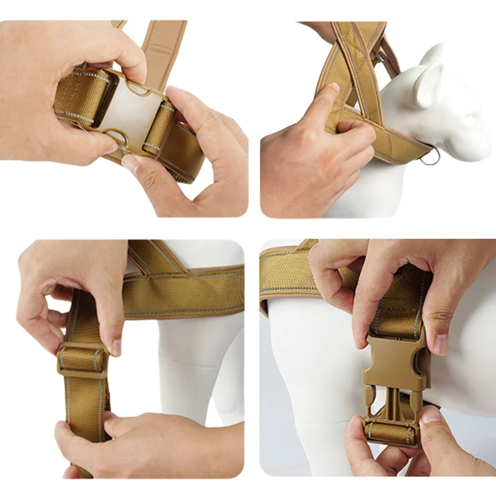Tactical Anti-Pull Dog Harness 1000D Nylon Adjustable