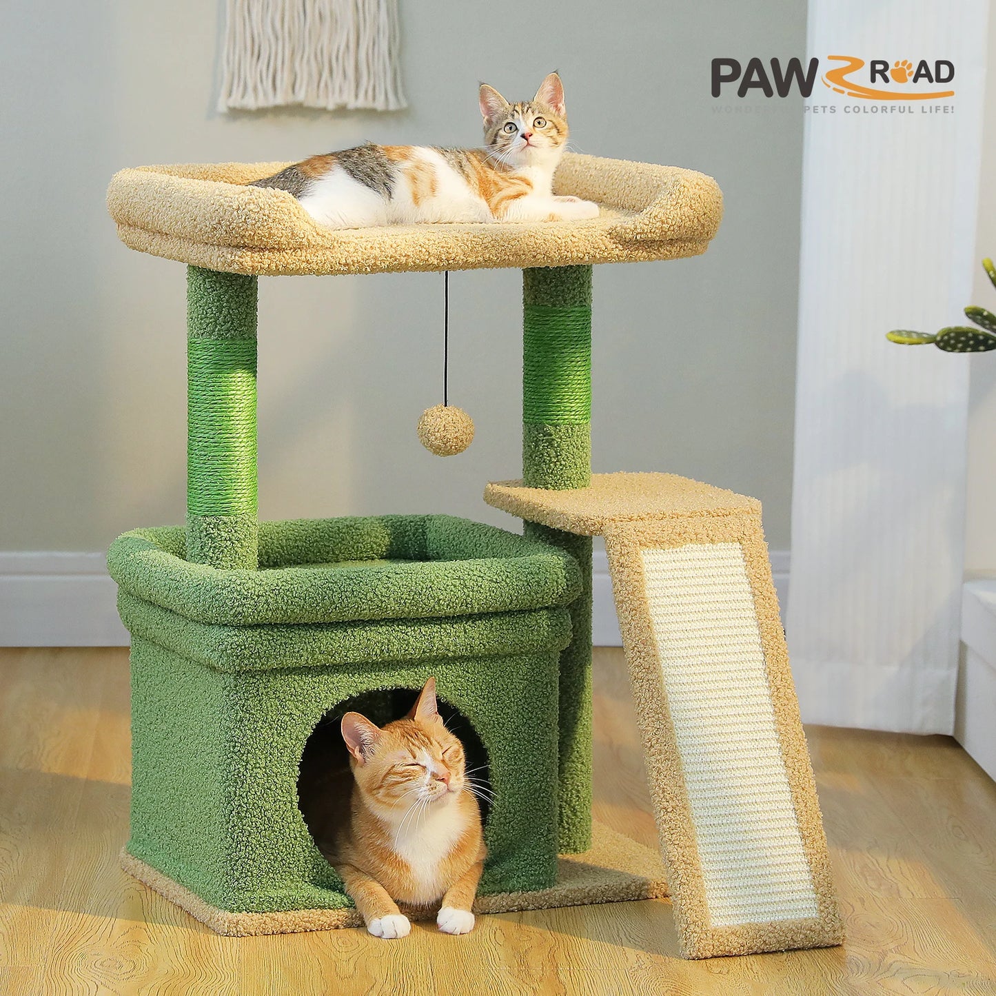 PAWZ Road Small Cat Tree Indoor Tower With Sisal Scratching Post