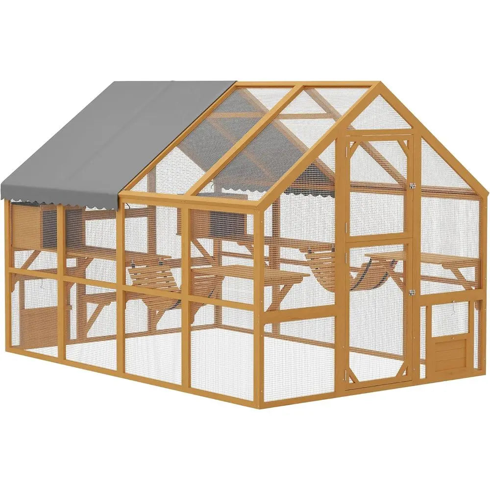 Outdoor Cat Enclosure For Multiple Cats With Walk In Access