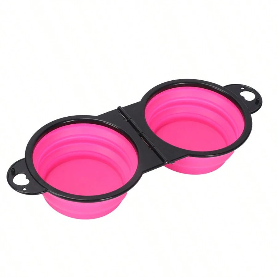 Zhuoji 2-in-1 Foldable Dual Pet Bowl For Dogs And Cats