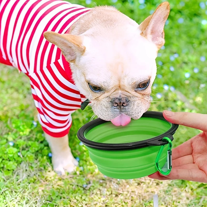 Portable Pet Food Bowl Durable TPR Collapsible Travel Bowl
