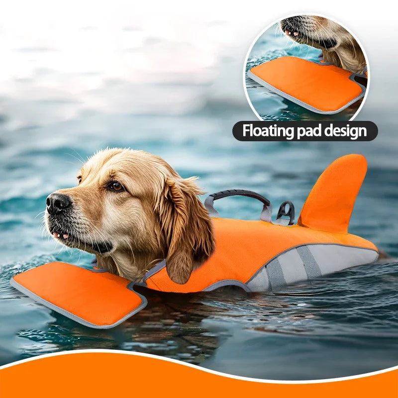 New Pet Dog Life Vest Shark Fin Shape Swimming Vest
