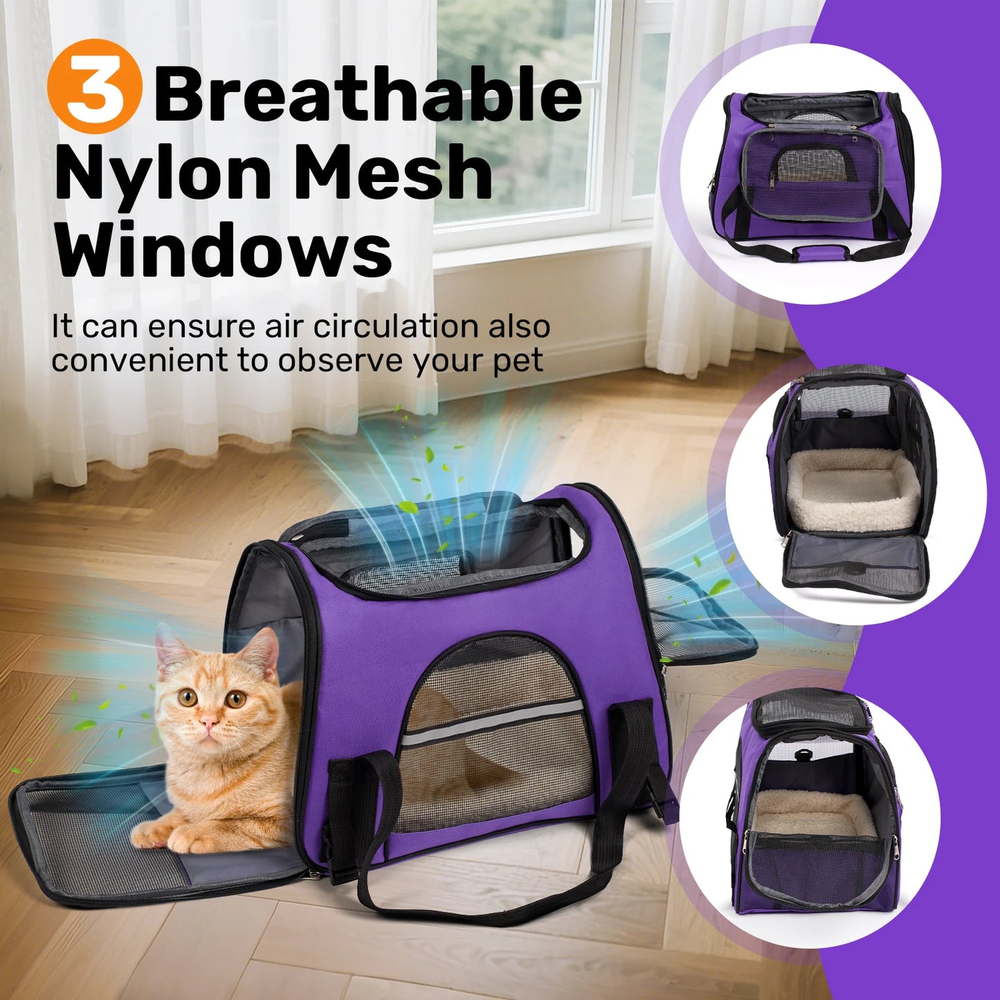 Airline Approved Soft Sided Pet Carrier For Cats And Dogs