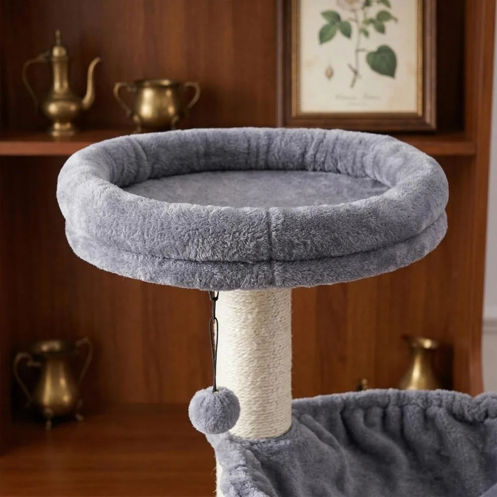 NBVCX Cat Tree With Hammock, Grooming Brush And Scratching Posts