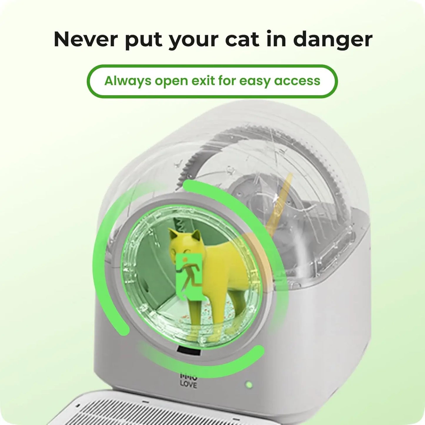 Automatic Self Cleaning Cat Litter Box With Safety Sensors