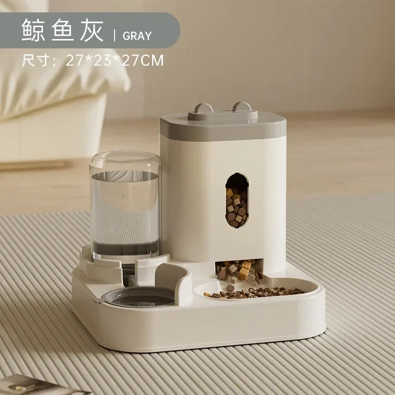 Automatic Dog Cat Feeder With Water Fountain And Ample Capacity
