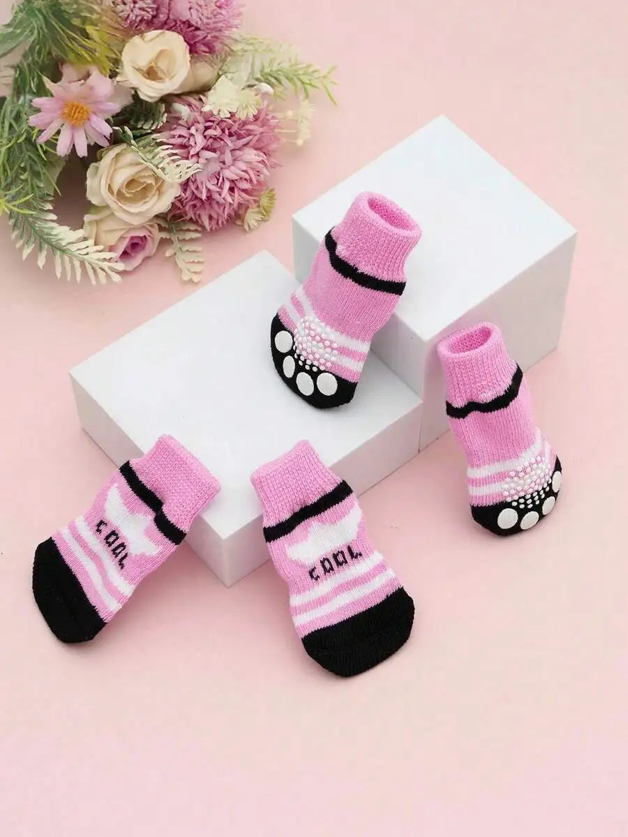 Pet Dog Socks Anti Slip Paw Protector Shoes For Small Dogs