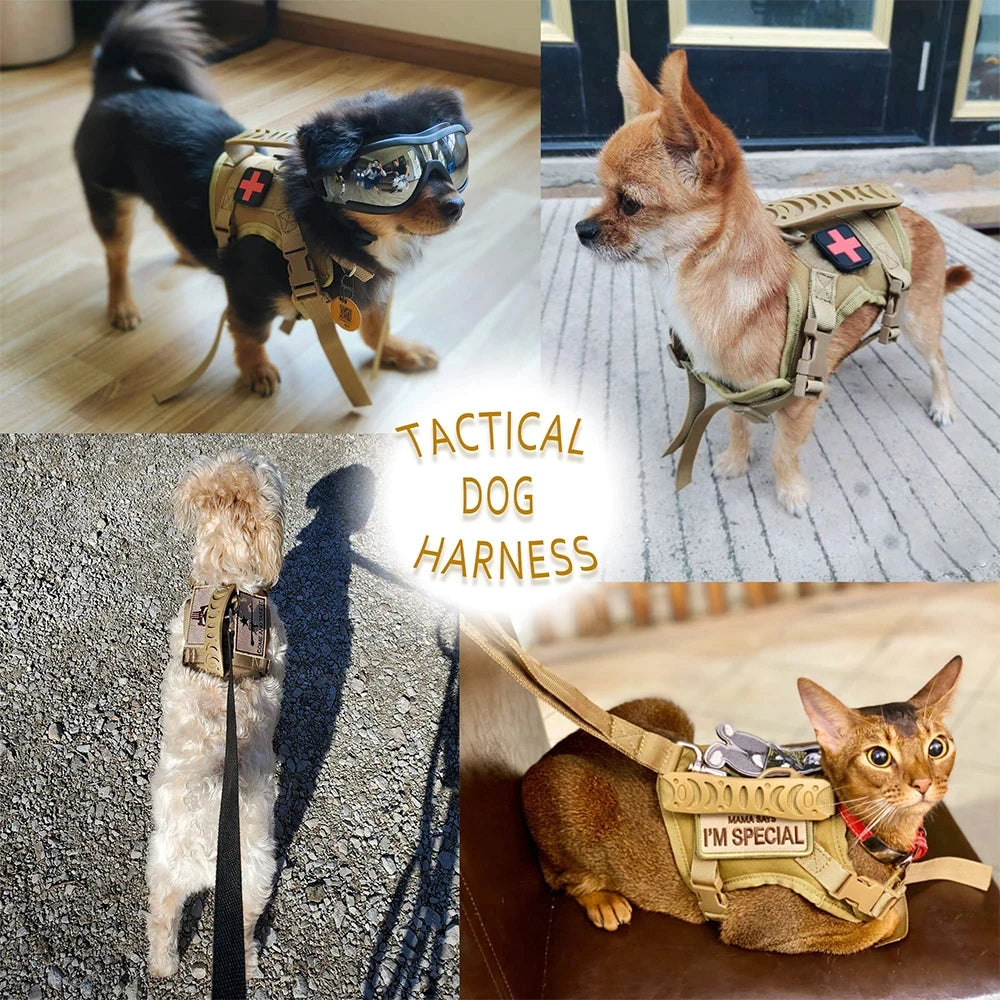 Tactical Puppy Harness And Leash Set For Small Dogs