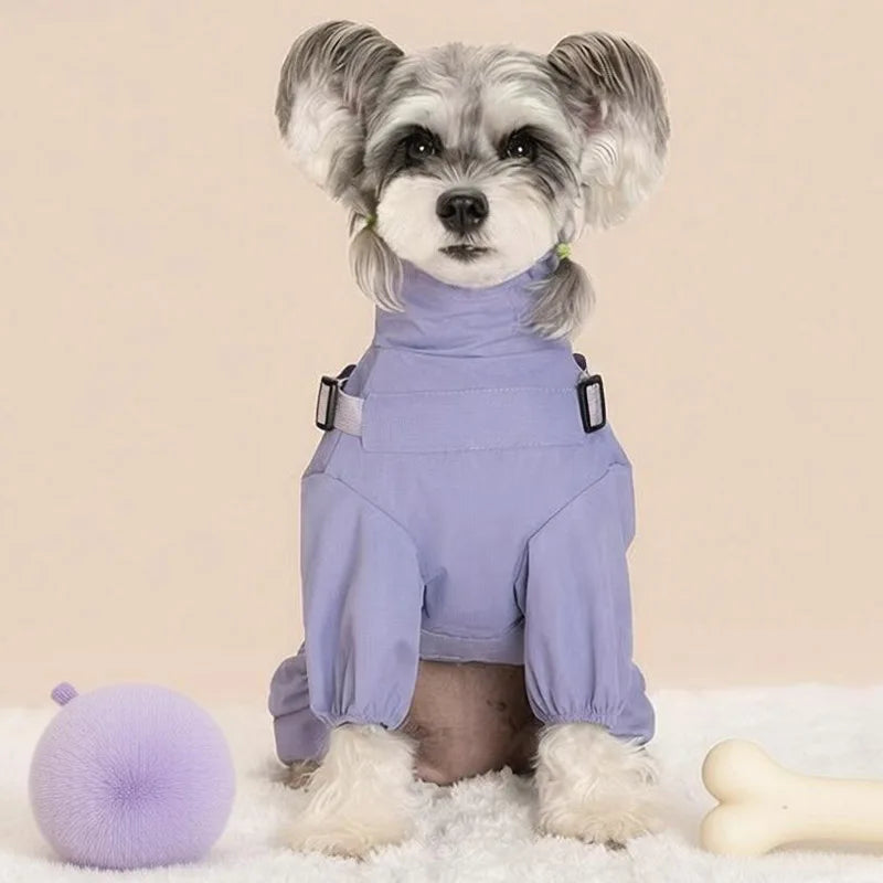 Waterproof Pet Dog Rain Jacket With Harness Windproof Puppy Coat