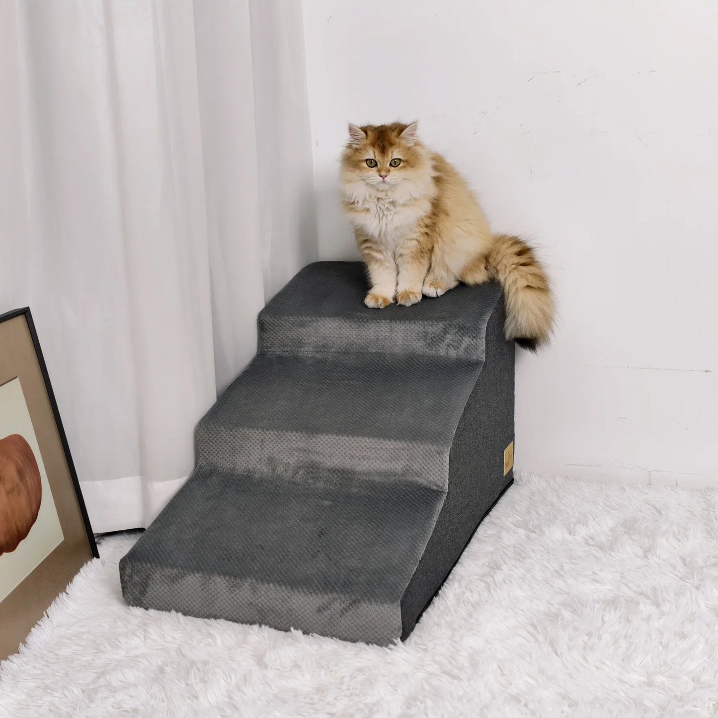 Dog Steps For Small Dogs Three Quarter Steps Stairs Ramp With Washable Cover