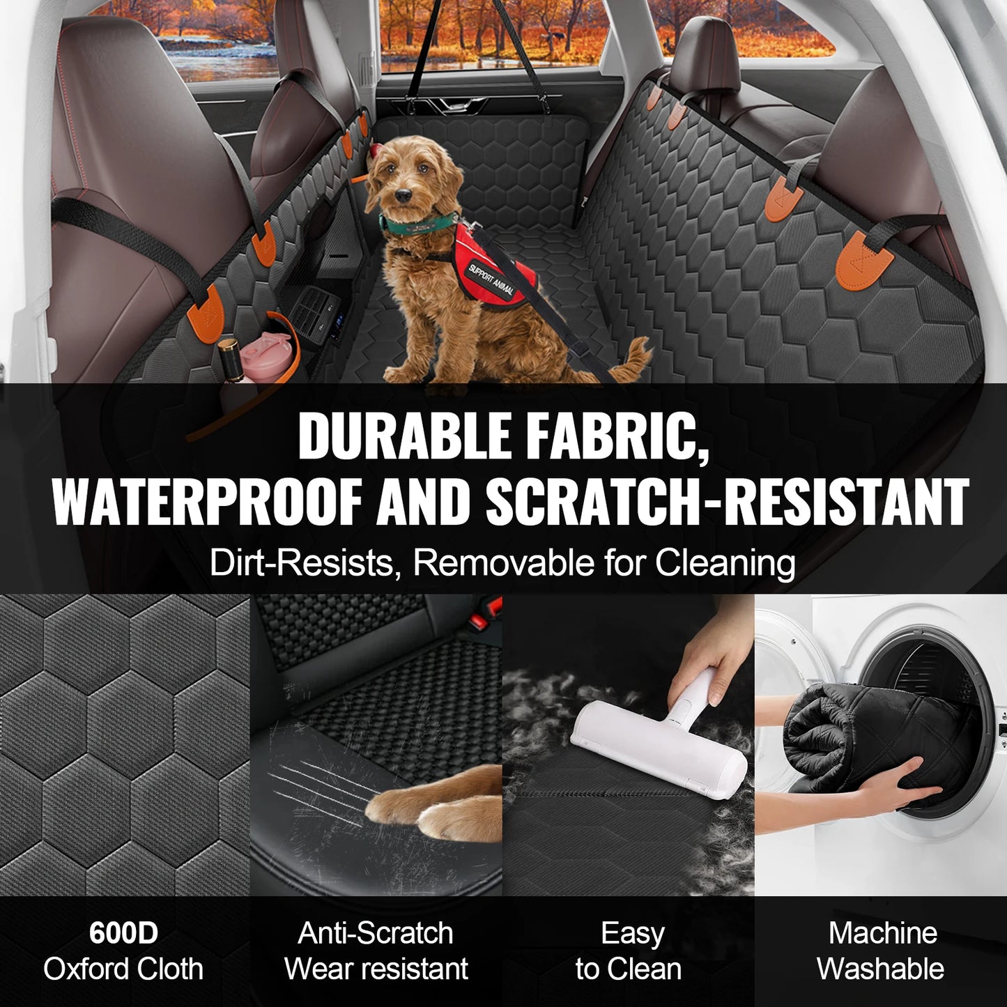 SucceBuy Back Seat Extender Dog Car Seat Cover Mesh Window
