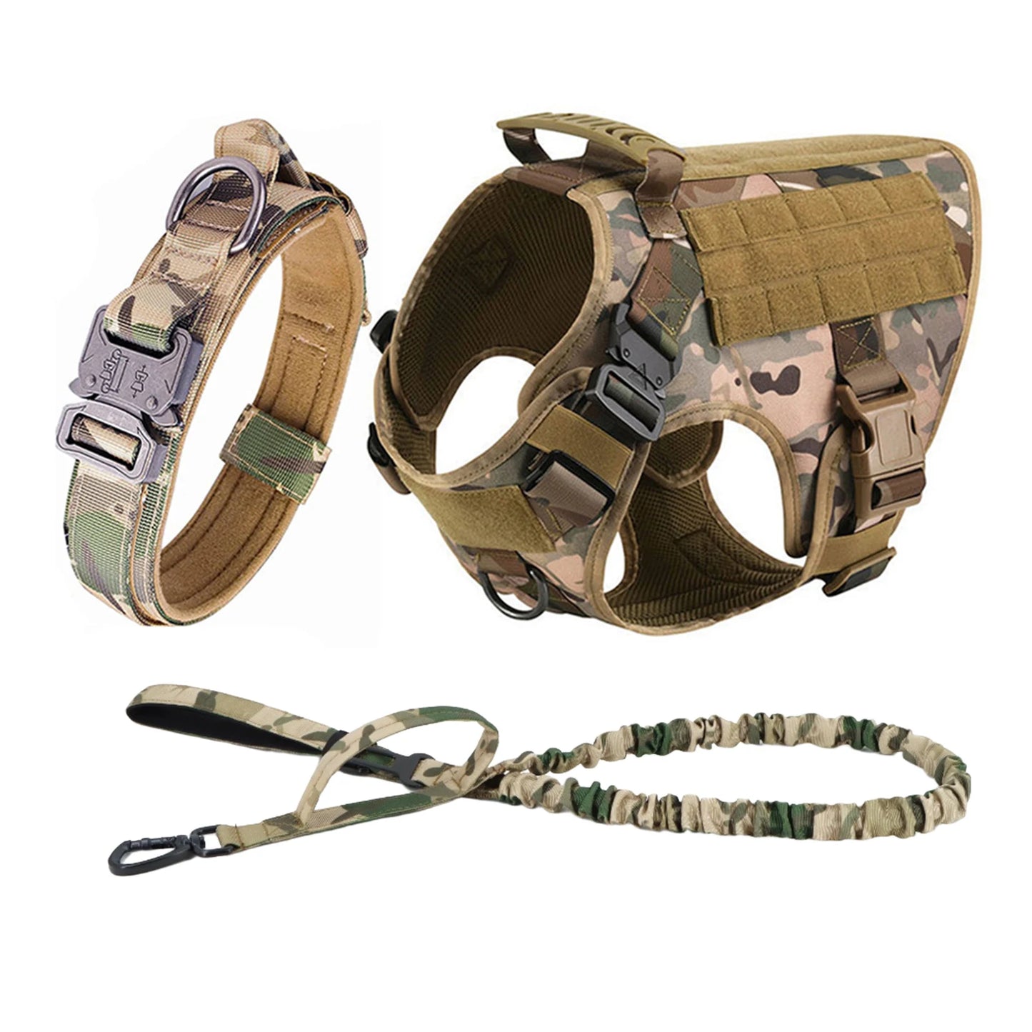Tactical Dog Harness With Molle Pouches For All Dogs