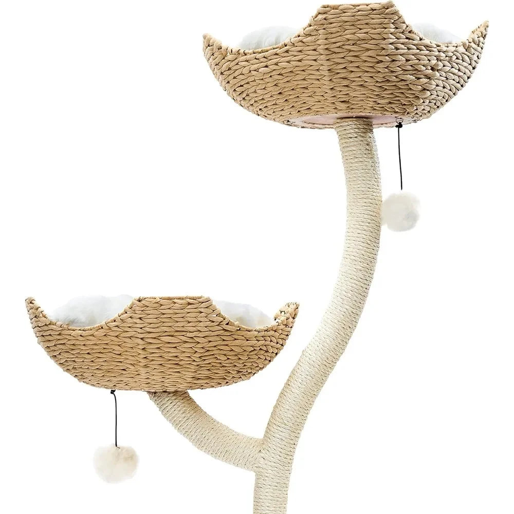 XMSJ Modern Cat Tree For Large Cats With Four Tiers