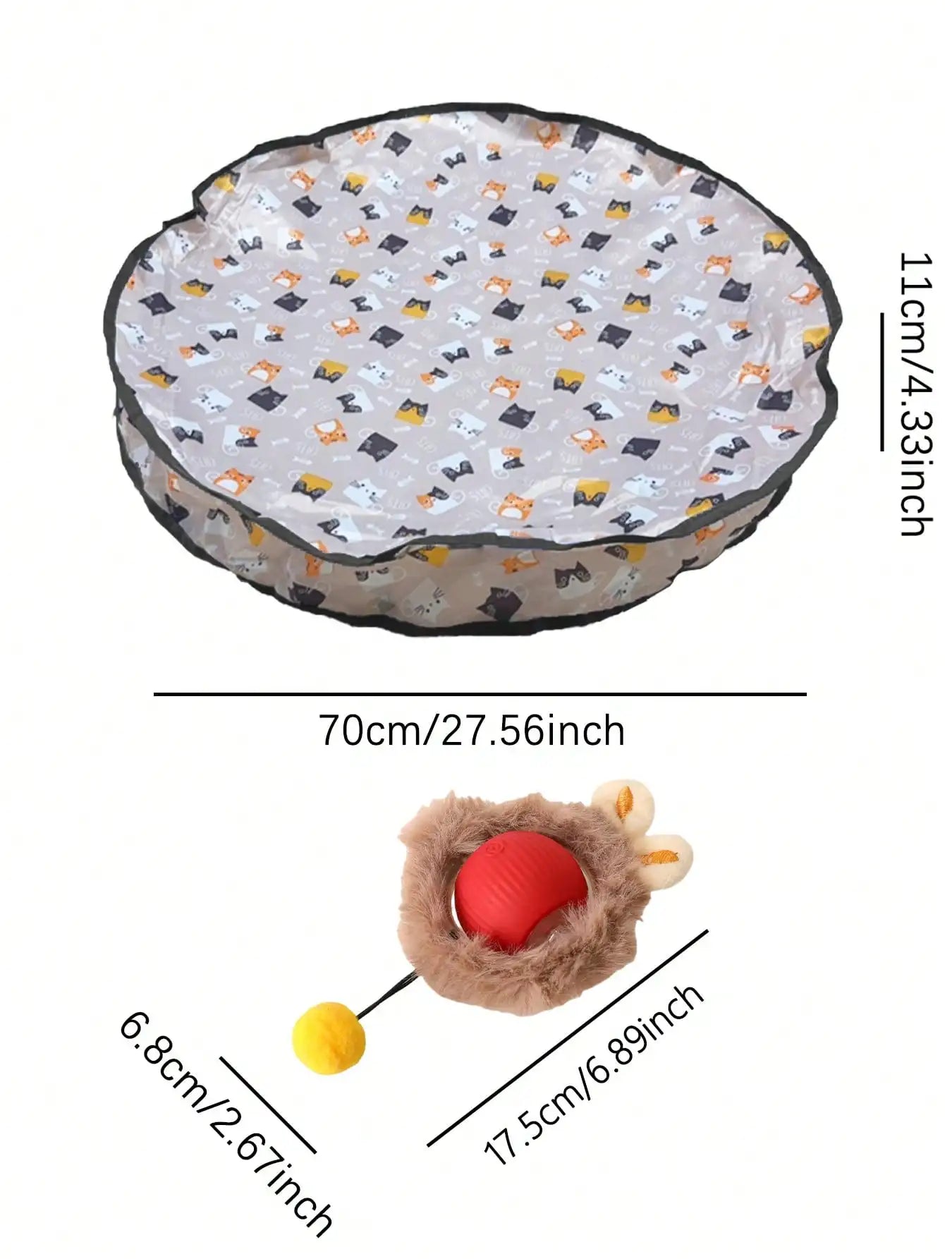 Cat Hunting Toy Set With Lighting Ball USB Rechargeable