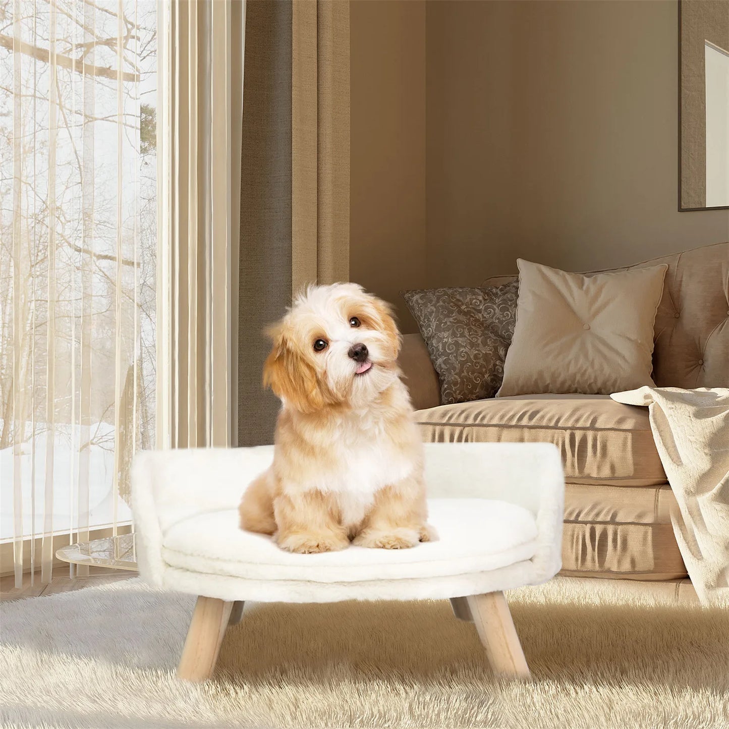 Bingopaw Pet Sofa Bed Raised Cat Chair Small Dog Couch