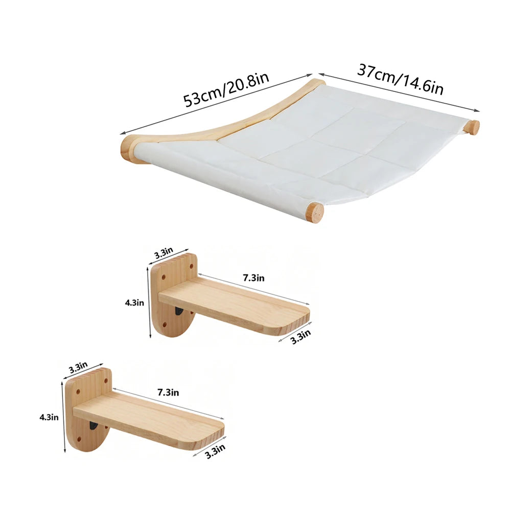 CWV Wall Mounted Cat Hammock With Sisal Scratching Perch