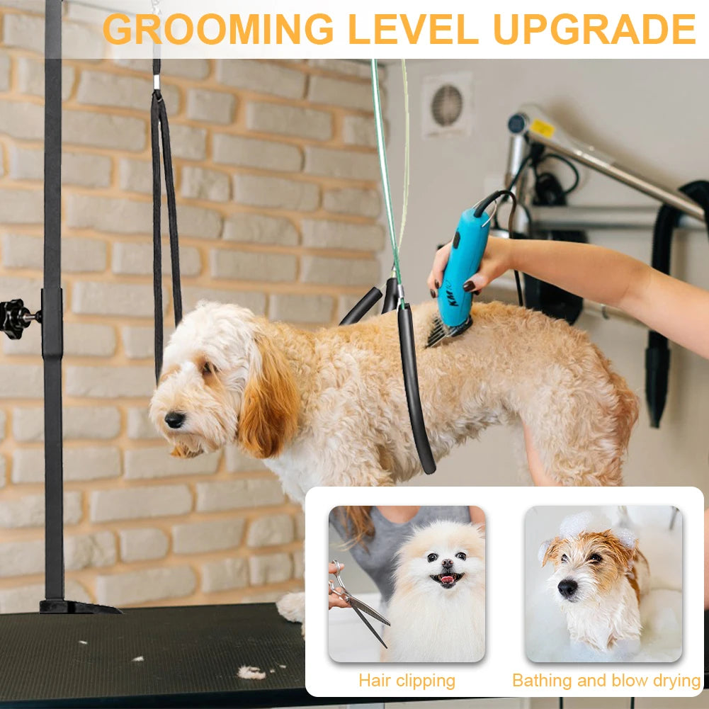 Pet Foldable Grooming Bracket With Restraint Rope Desk Table Hanger