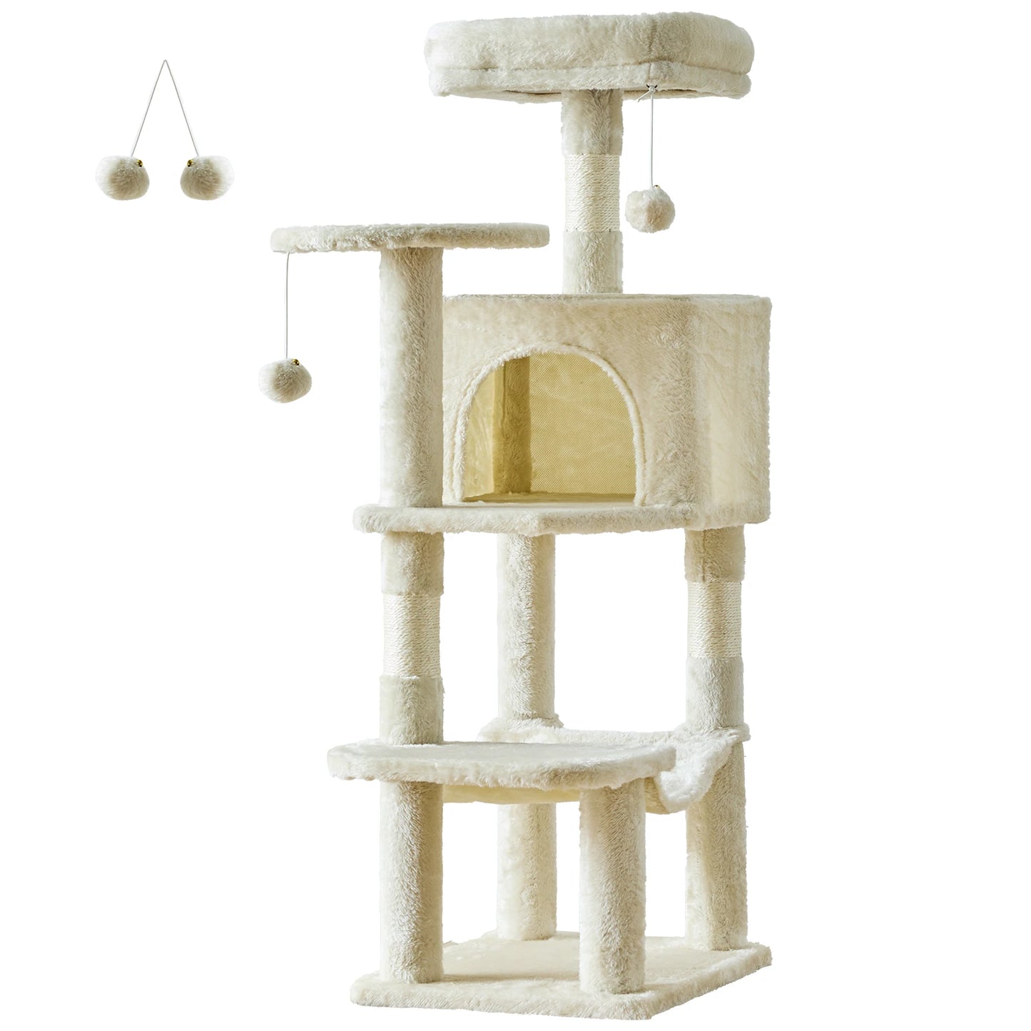 JHK Cat Tree Tall Multi-Cat Climbing Tower With Sisal Posts