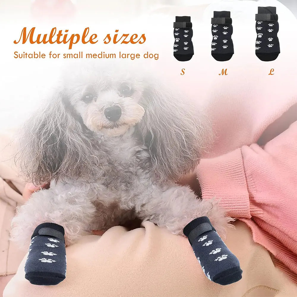 Anti Slip Dog Socks 4 Pack For Paw Protection Scratch