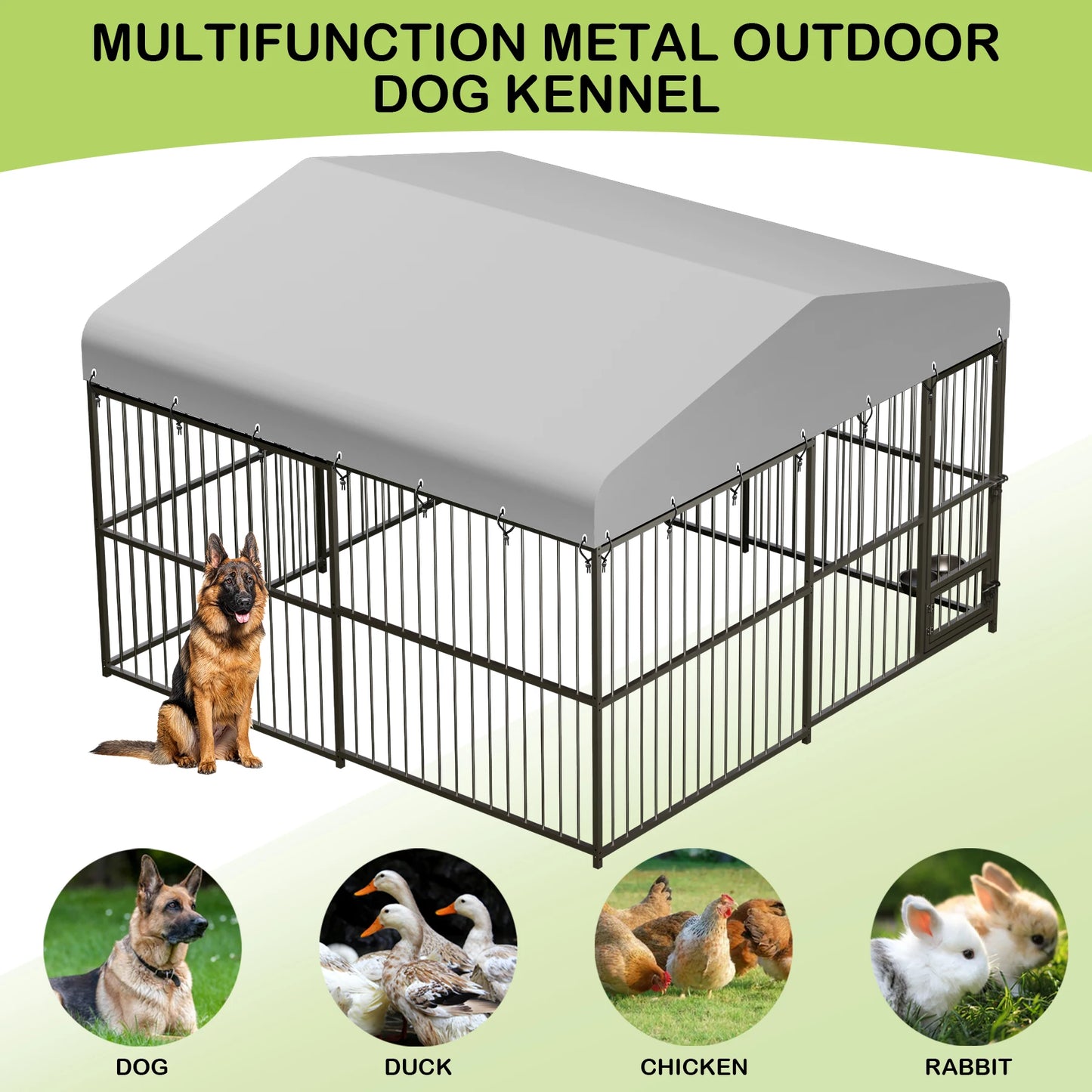TWISTER.CK Outdoor Heavy Duty Dog Kennel Walk In With Roof