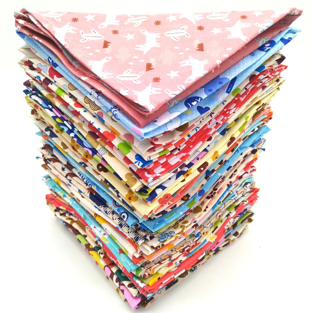 10Pcs Dog Bandanas Set Cotton Bibs Scarf For Large Dogs