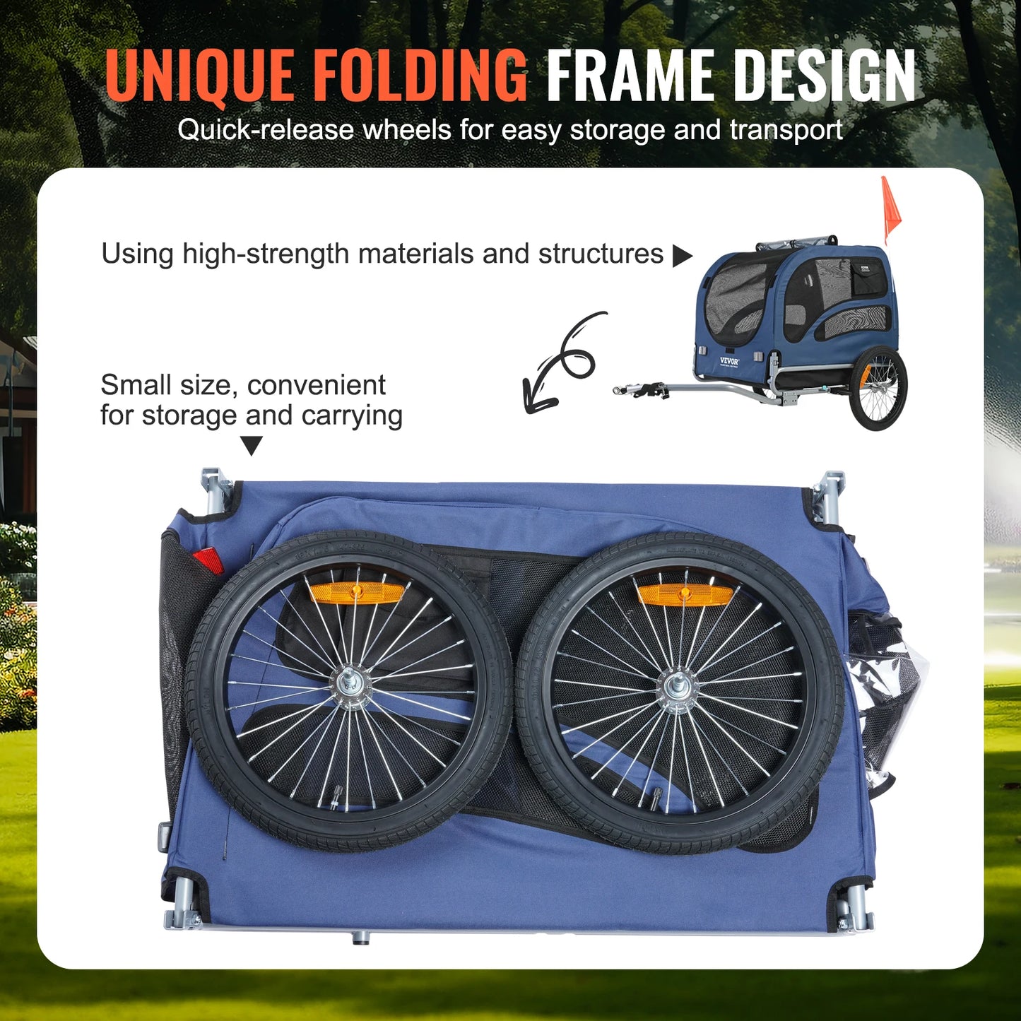 Pet Cart Bicycle Carrier Dog Trailer Collapsible Reflectors And Coupler