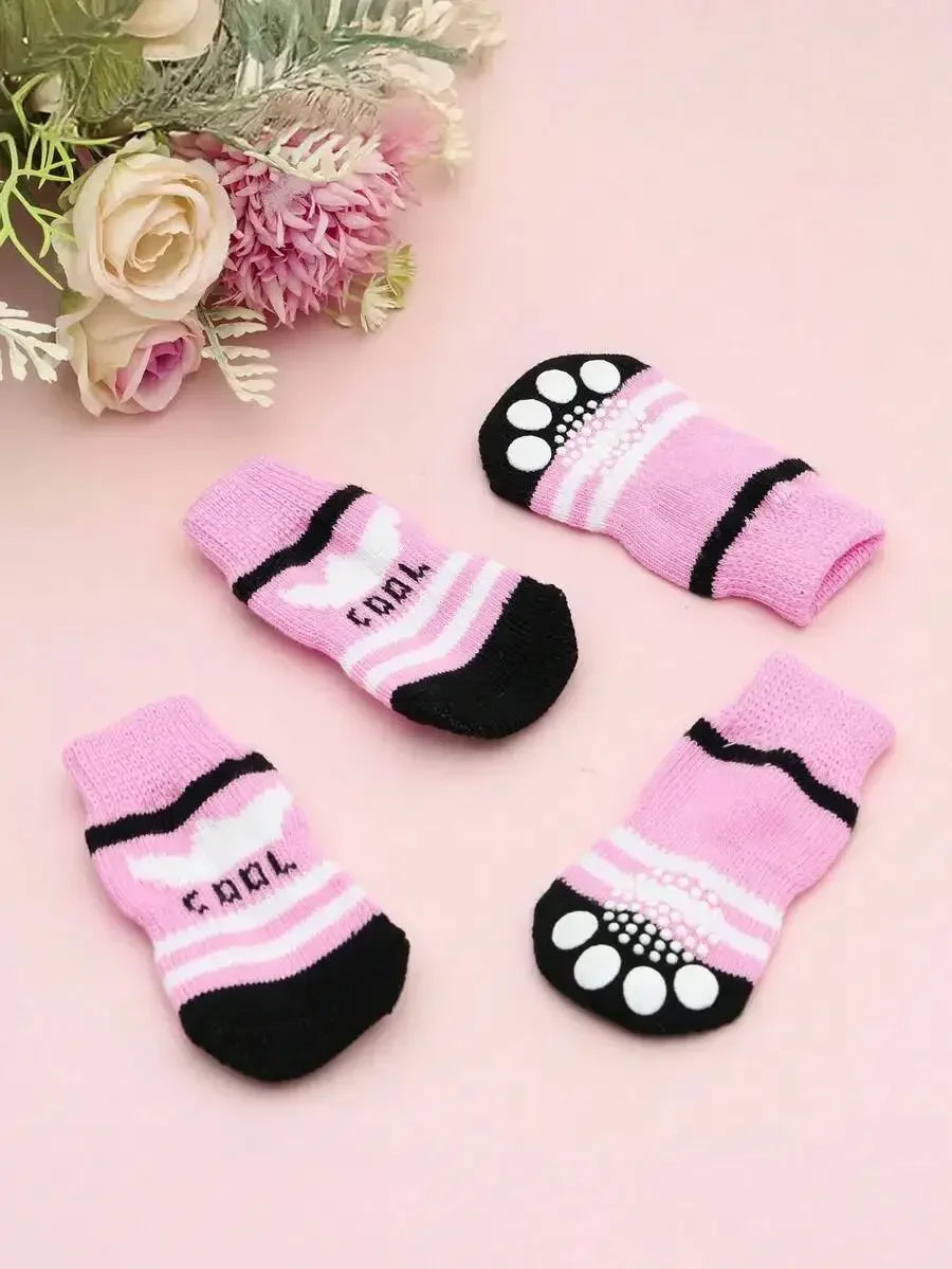 Pet Dog Socks Anti Slip Paw Protector Shoes For Small Dogs