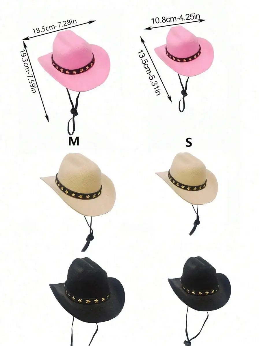 Pet Cowboy Hat For Cats And Dogs Western Sun Headwear