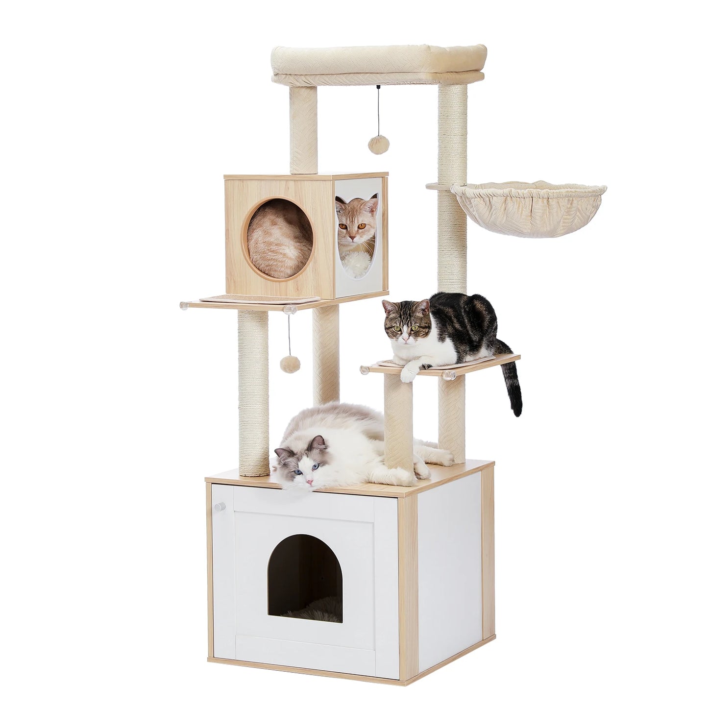 PAWZ Road Cat Tree With Litter Box Enclosure And Cabinet