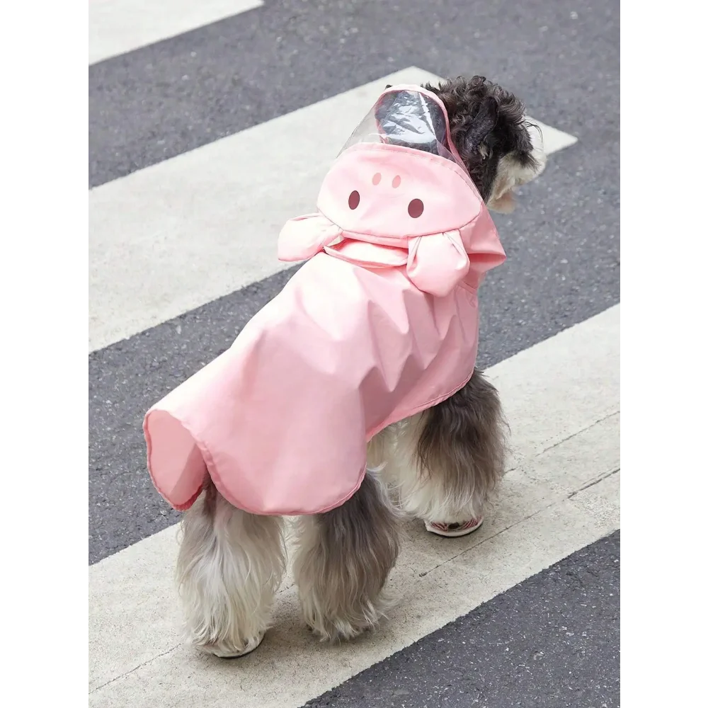 PETSIN Hooded Cartoon Bear Pet Raincoat For Dog And Cat
