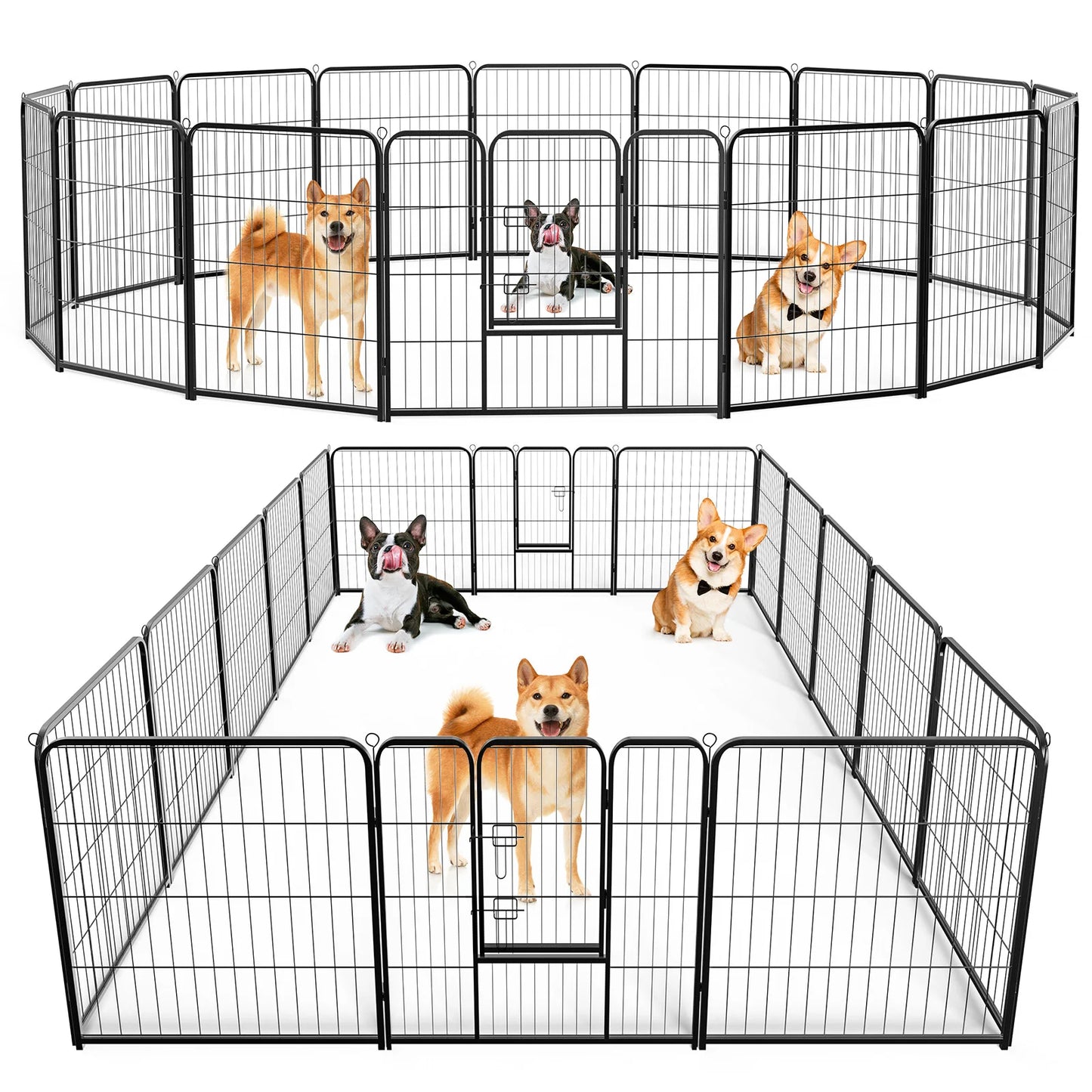JHK 16-Panel Foldable Dog Playpen For Indoor Outdoor Use