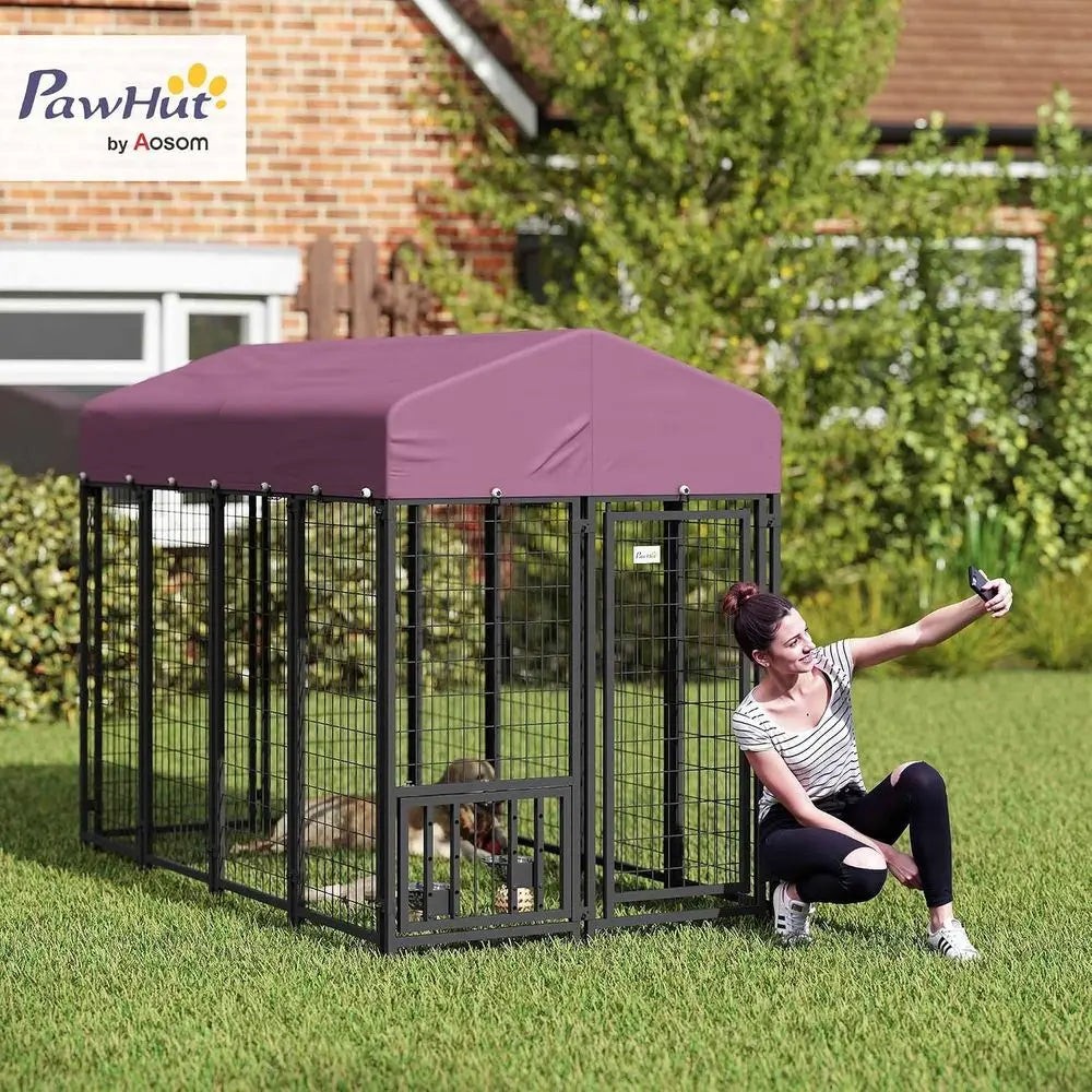 Heavy Duty Outdoor Dog Kennel With Roof And Secure Lock