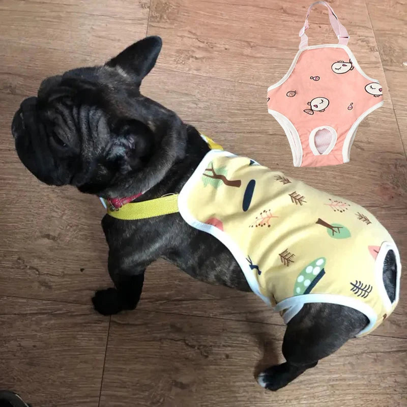 Adjustable French Bulldog Pet Underwear With Shoulder Straps