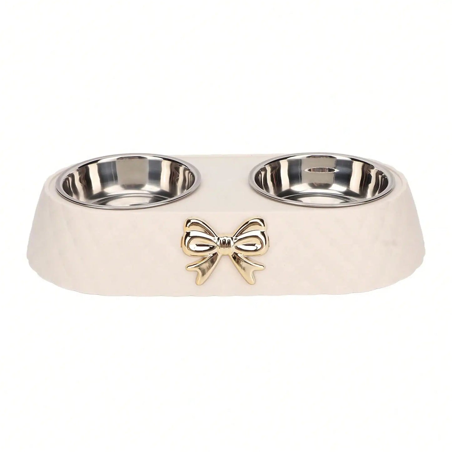 Double Stainless Steel Pet Bowl With Anti Slip Base