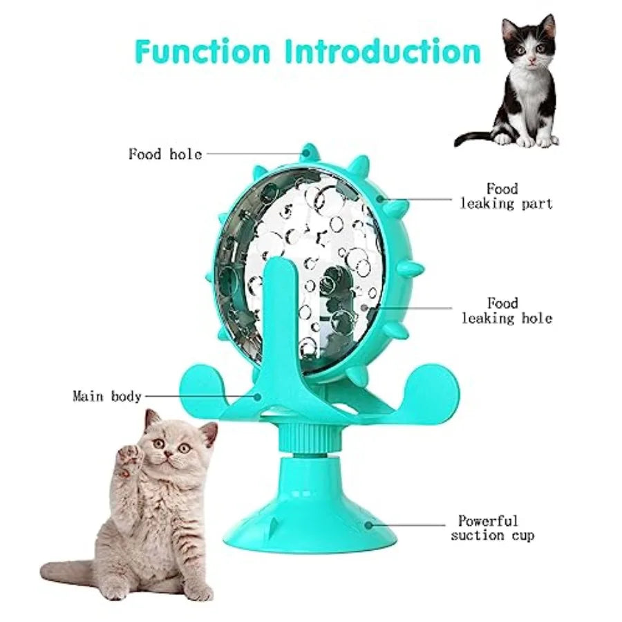 Rotating Interactive Cat And Dog Treat Dispenser Feeder Toy