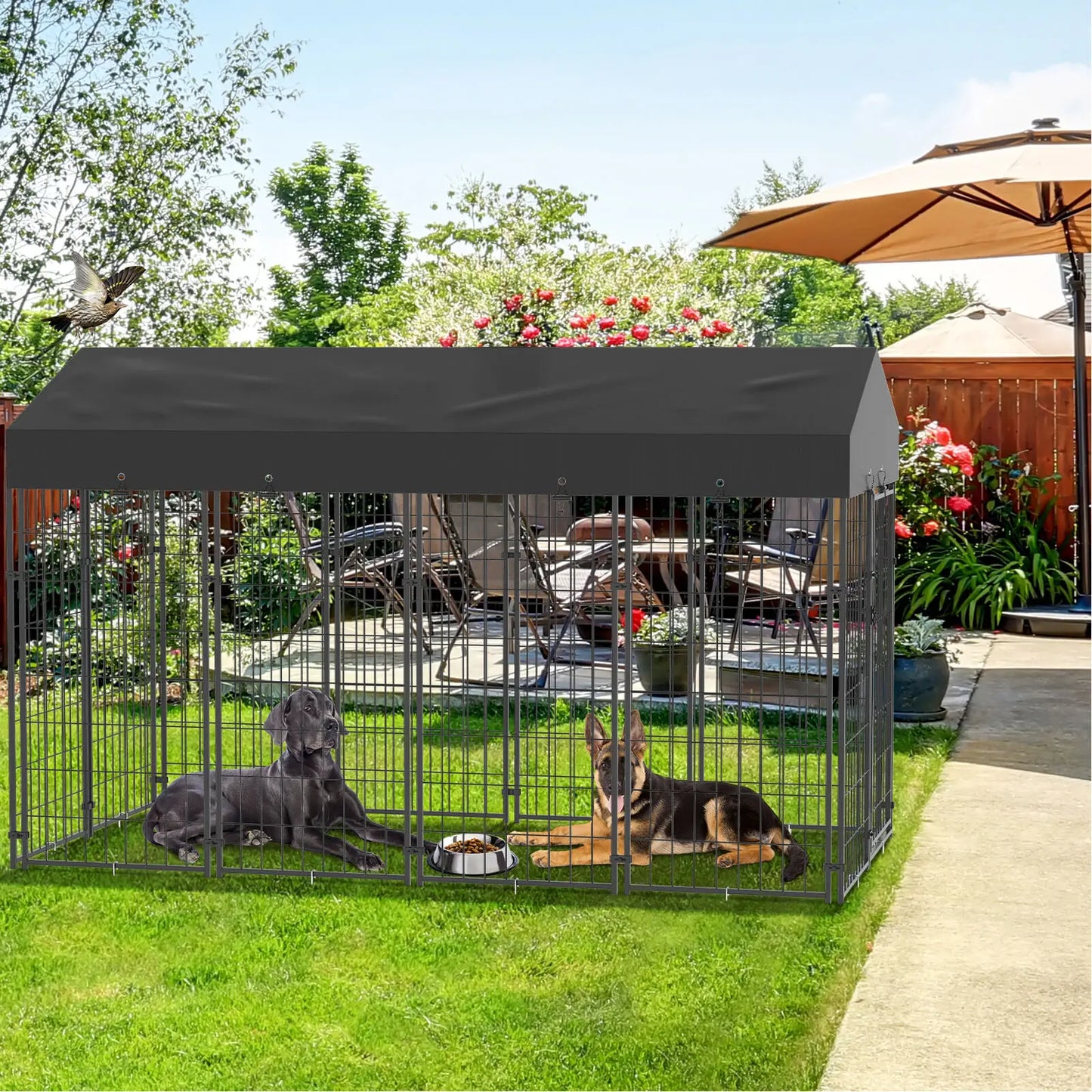 Dog Cage Outdoor Pet Run Enclosure With Roof Playpen