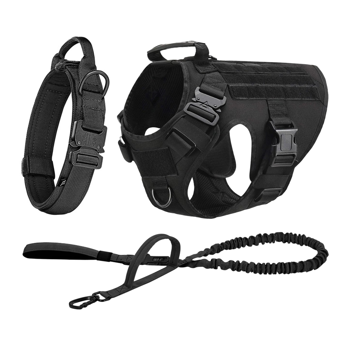 Tactical Dog Harness With Molle Pouches For Medium And Large
