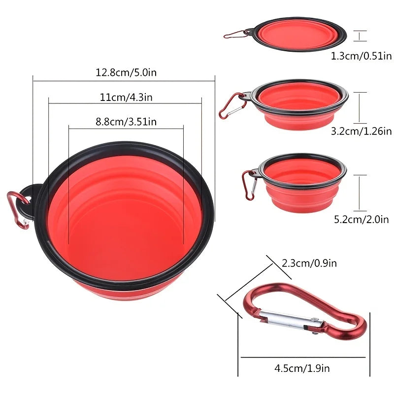 Portable Pet Food Bowl Durable TPR Collapsible Travel Bowl