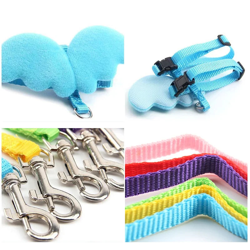 Cute Angel Wing Rabbit Harness And Leash For Pets Adjustable