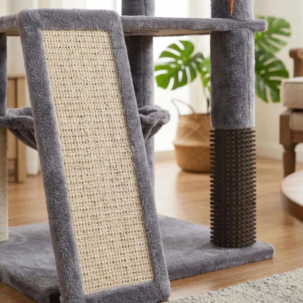 NBVCX Cat Tree With Hammock, Grooming Brush And Scratching Posts