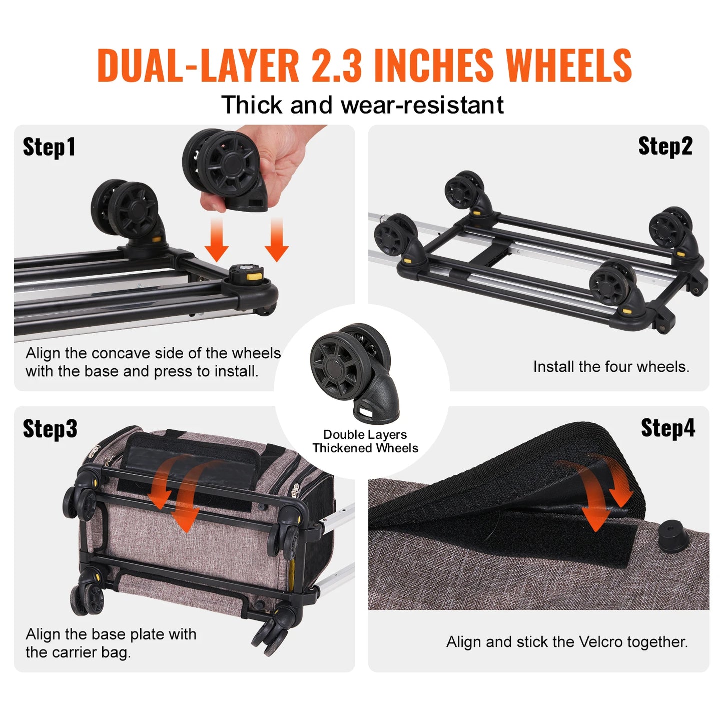 Pet Carrier Backpack With Telescopic Handle And Wheels