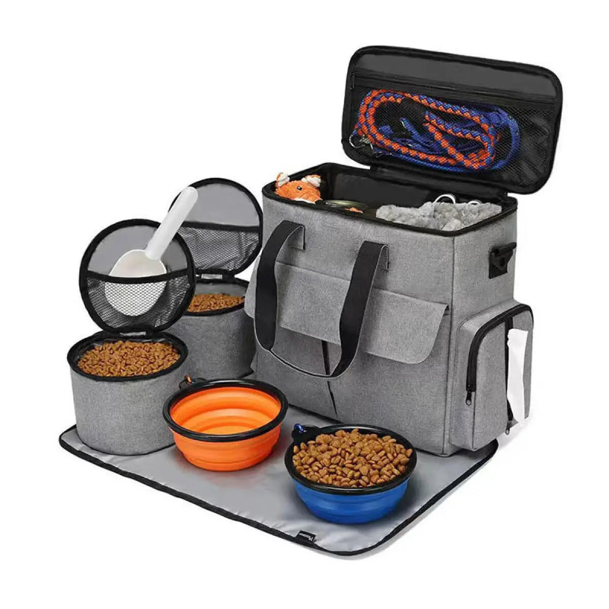 Pet Travel Bag Set Airline Approved Organizer With Multi Function Pockets