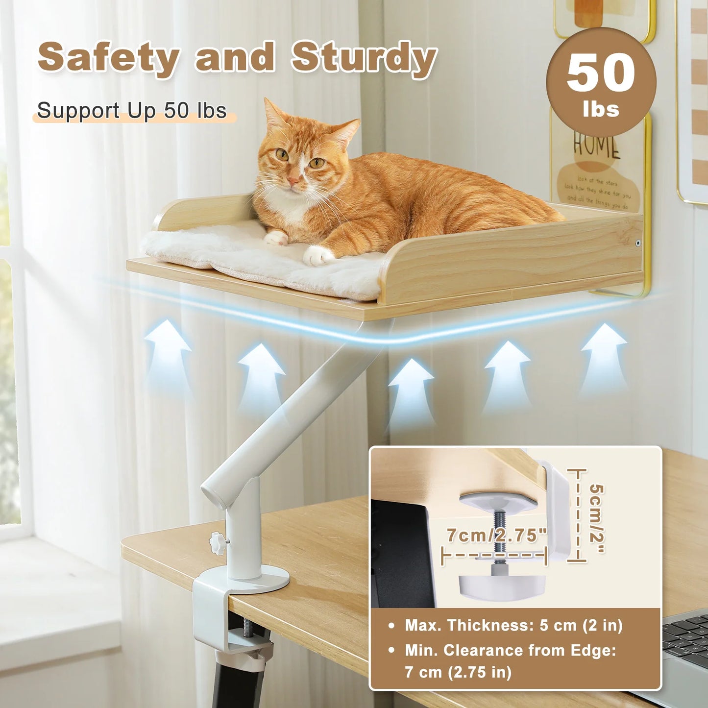 PAWZ Road Cat Desk Bed 360 Degree Adjustable Rotatable Cat Stand and Hammock