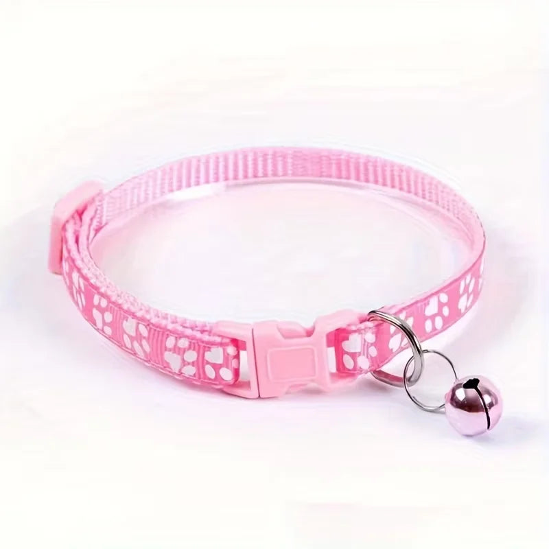 Adjustable Cat Collar With Bell And Ribbon For Pets