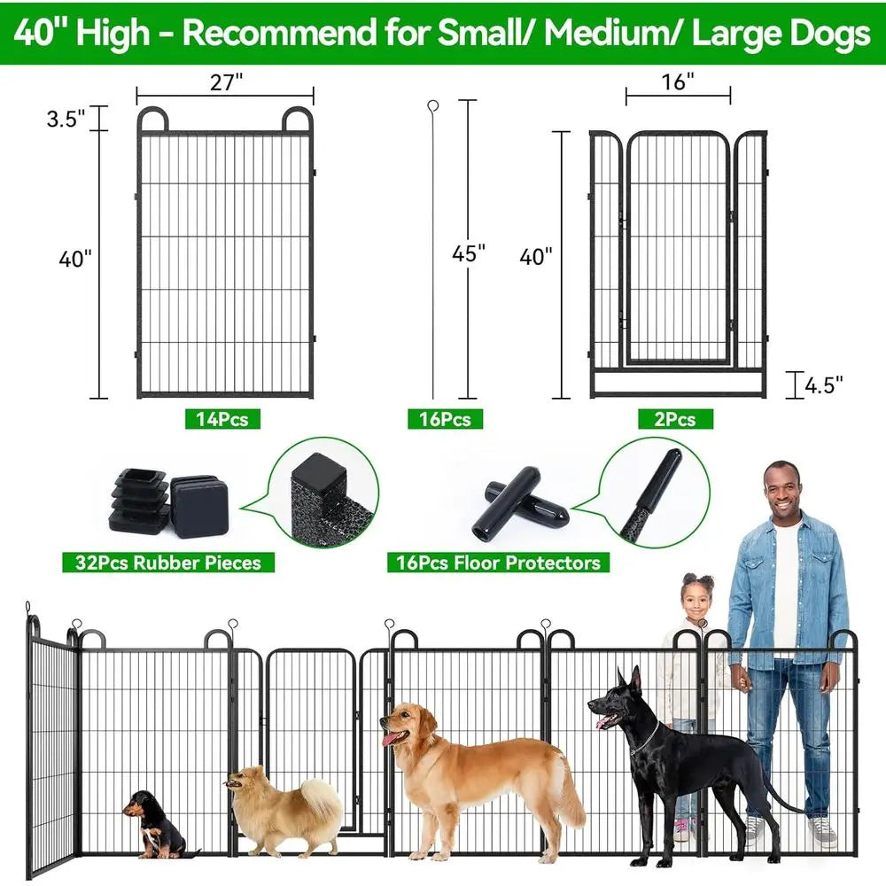 Durable Metal Dog Playpen Featuring Anti Rust Coating For Secure Outdoor Pets