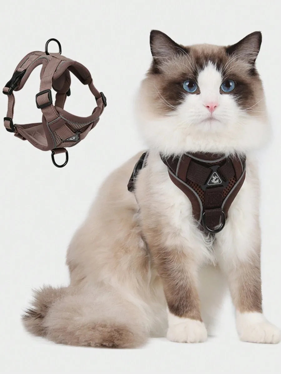 Reflective Pet Harness And Leash Set For Dogs And Cats
